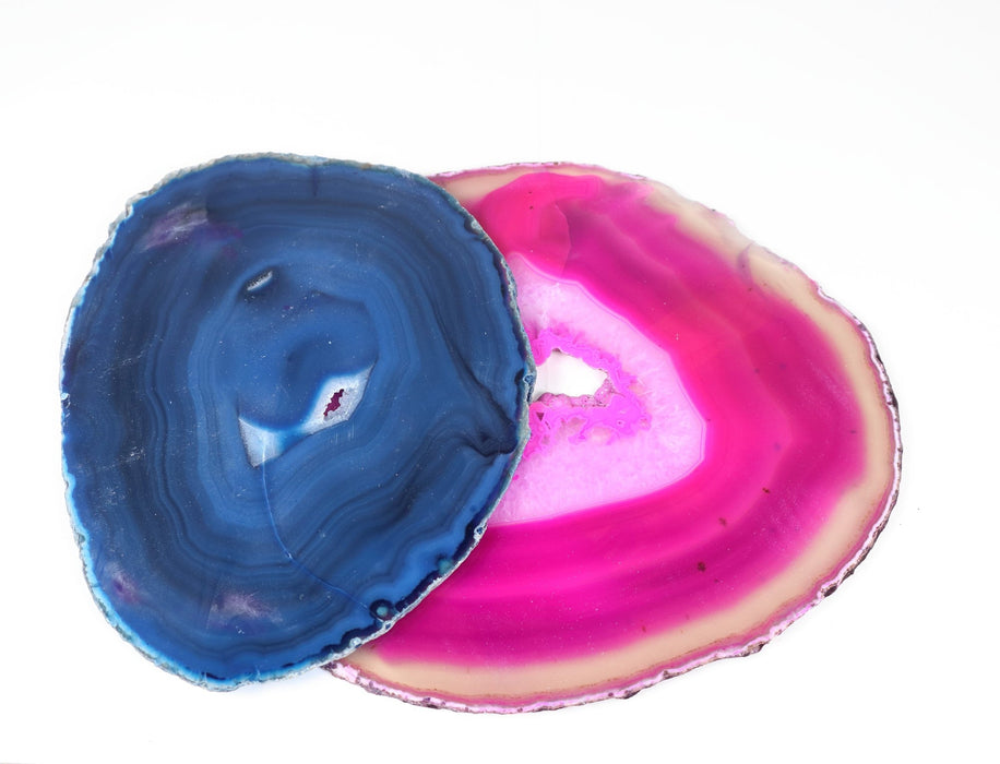 Natural Agate Slice, Model 7C, 6,5"-7" Inch, Assorted Color Mix, 10 Pieces in a Pack,