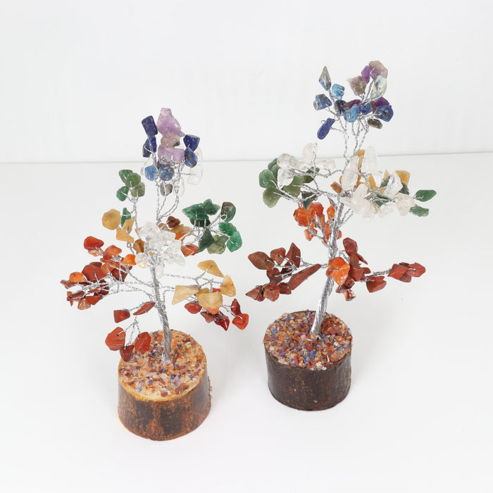 Wood Base Chakra Small Tree, 7" Inch, 10 Pieces in a Pack