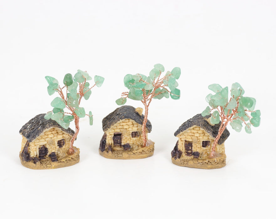 Green Aventurine Terrarium House Miniature Tree, 2"-3" Inch, 10 Pieces in a Pack