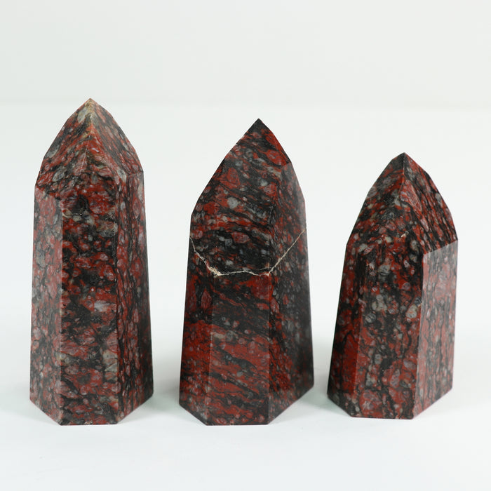 Red Snowflake Obsidian Polished Tower, Cut Base,  400-500 Gr, 1 Piece #033