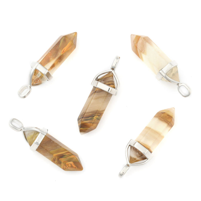Tigerskin Point Shape Pendants,  0.30" x 1.5" Inch, 5 Pieces in a Pack, #087