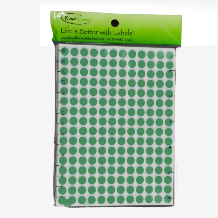 Dot Stickers ~1/4 Inch 8 mm Green, 8400 Dots in a Pack