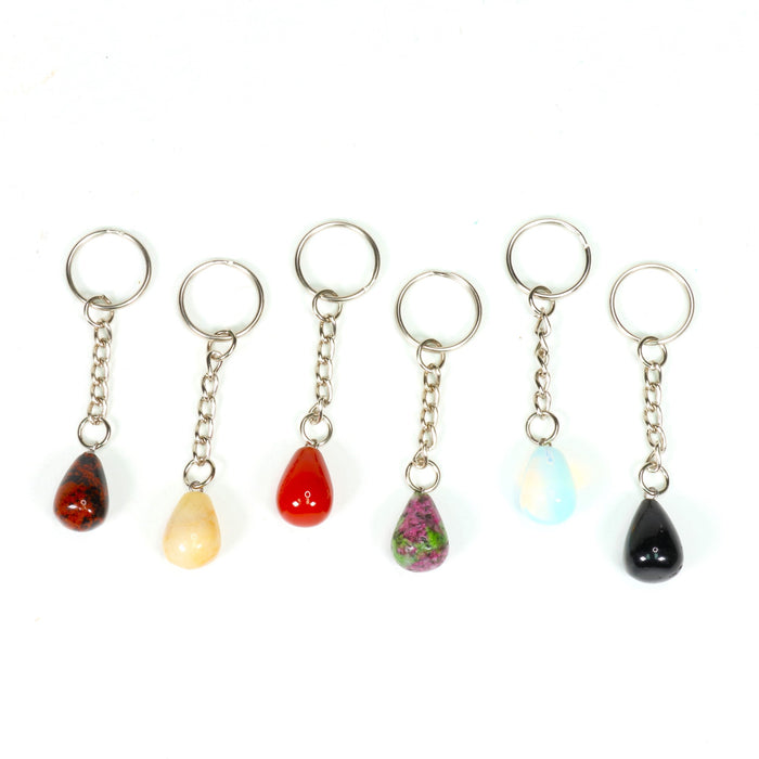 Assorted Stones Shaped Key Chain, 10 Pieces in a Pack, #009