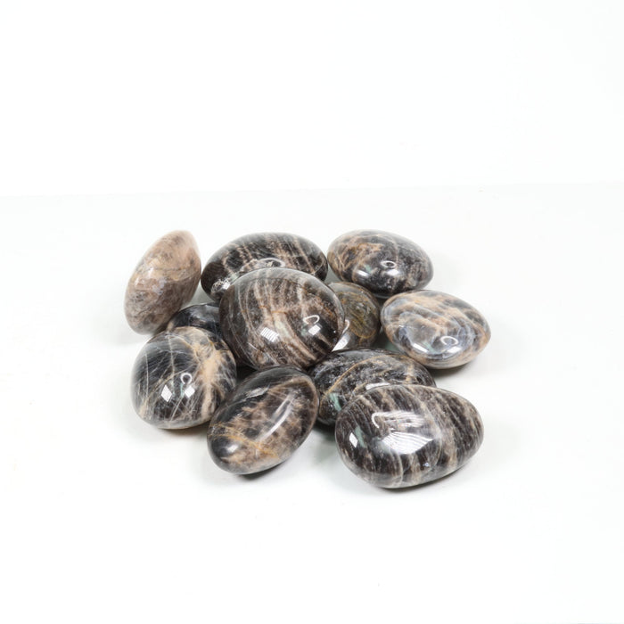 Black Moonstone Palm Stone, ~3" Inch, 100-200 gr, 1 Piece #007