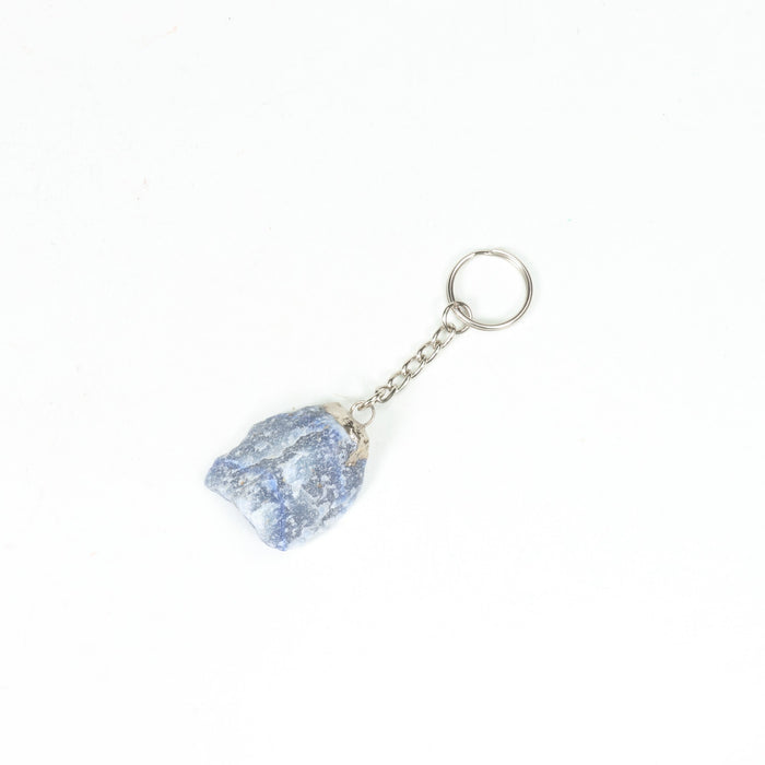 Blue Aventurine Raw Stone Key Chain, 10 Pieces in a Pack, #075