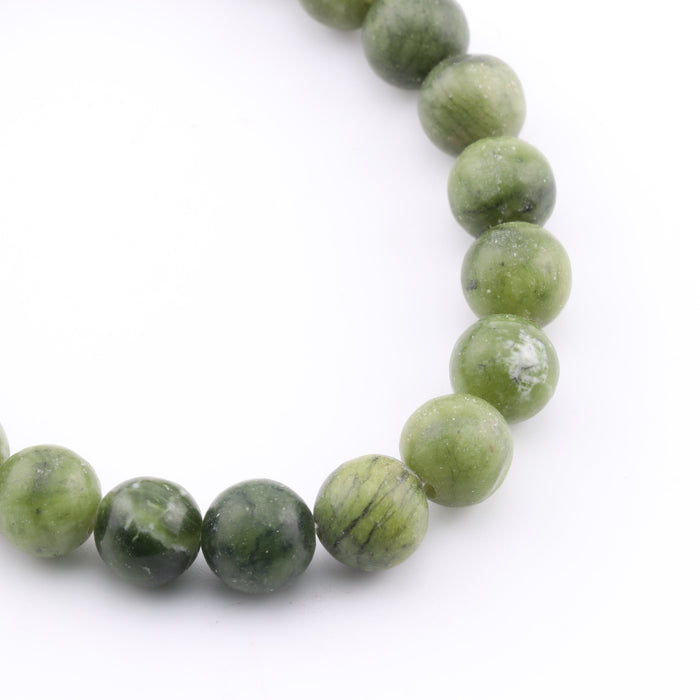 Natural Chinese Jade Bracelet, No Metal, 8 mm, 5 Pieces in a Pack, #262
