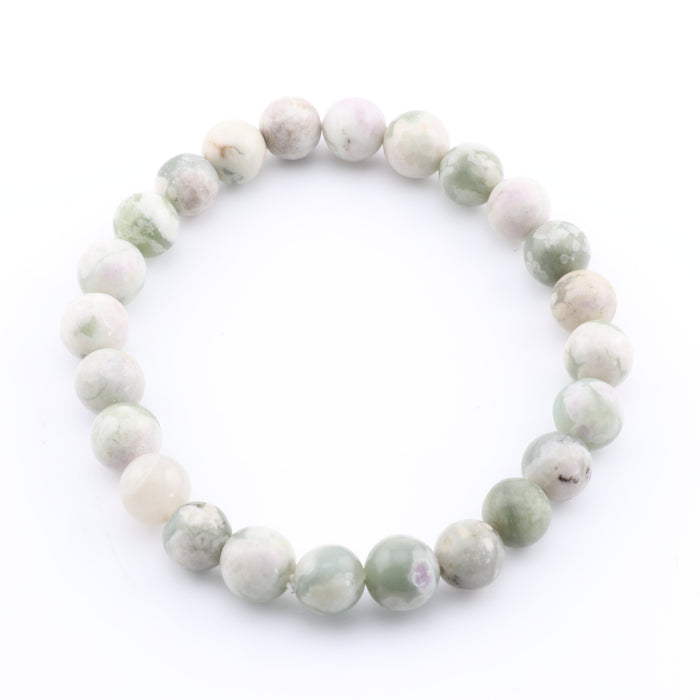 Natural Peace Jade Bracelet, No Metal, 8 mm, 5 Pieces in a Pack, #263