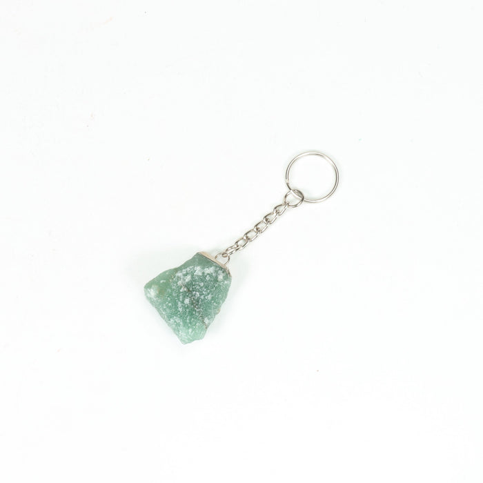Green Aventurine Raw Stone Key Chain, 10 Pieces in a Pack, #077