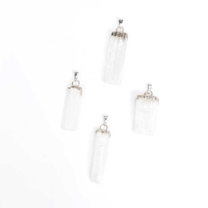 Selenite Raw Pendants, 5 Pieces in a Pack, #079